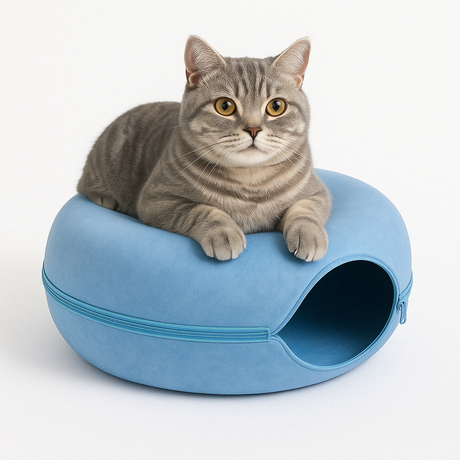Cat Tunnel Bed  Round Felt Cave with Zippered Opening - Product detail 10