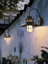 Industrial Outdoor Wall Light  Black Metal Cage Lantern - Product detail 6