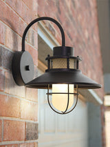 Industrial Outdoor Wall Light  Black Metal Cage Lantern - Product detail 8