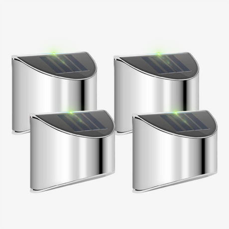 Solar LED Wall Lights  Stainless Steel Outdoor Sconces - Product showcase