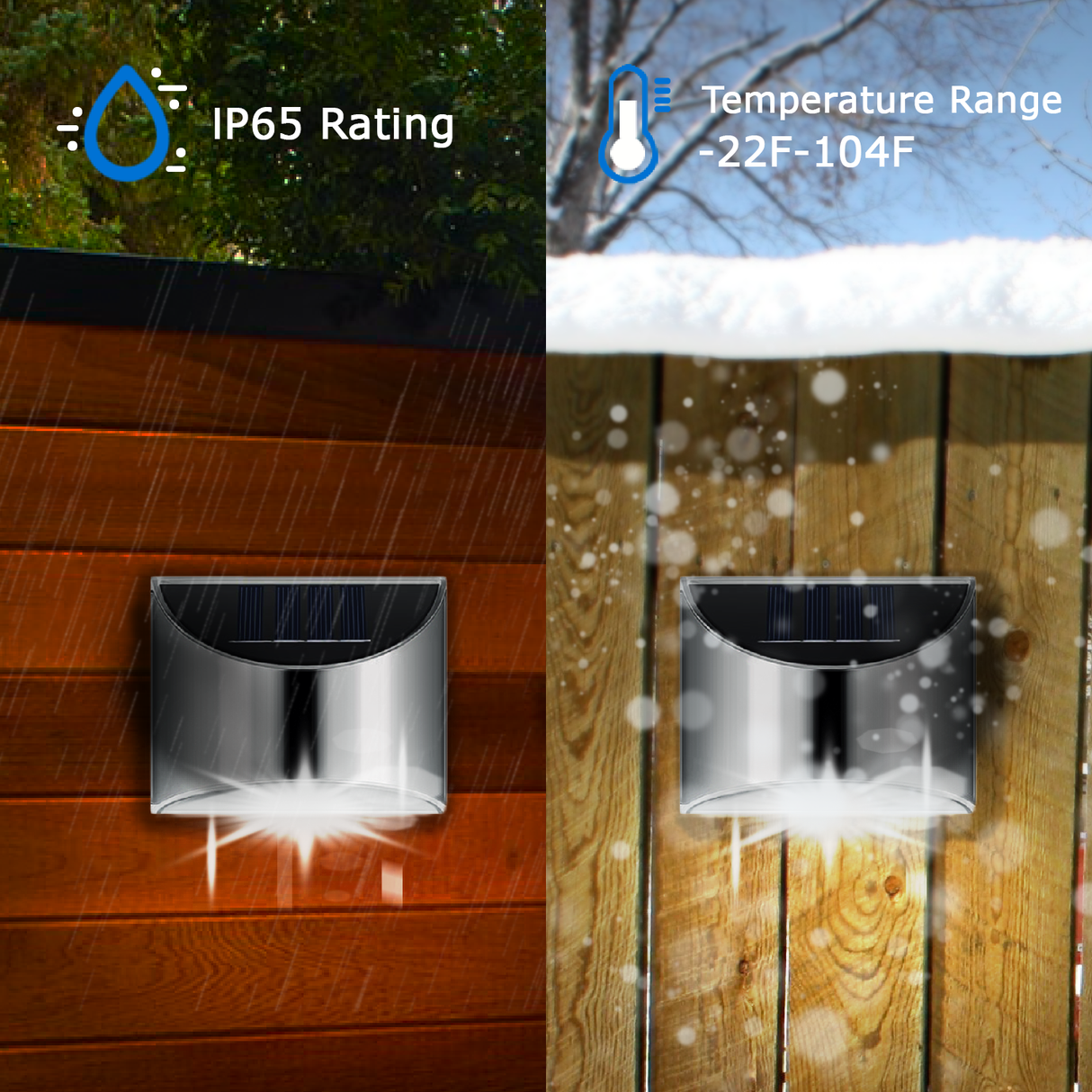 Solar LED Wall Lights  Stainless Steel Outdoor Sconces - Product detail 6