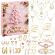 Christmas Jewelry Advent Calendar  24 Gold Pink Accessories - Product showcase