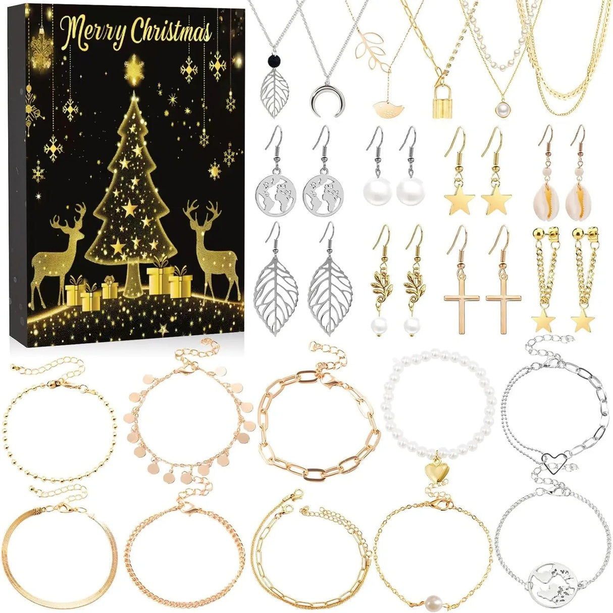 Christmas Advent Calendar  24 Jewelry Accessories Holiday Countdown - Product example