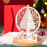 Christmas Pop-Up Card  3D Tree Display with Golden Details - Product showcase