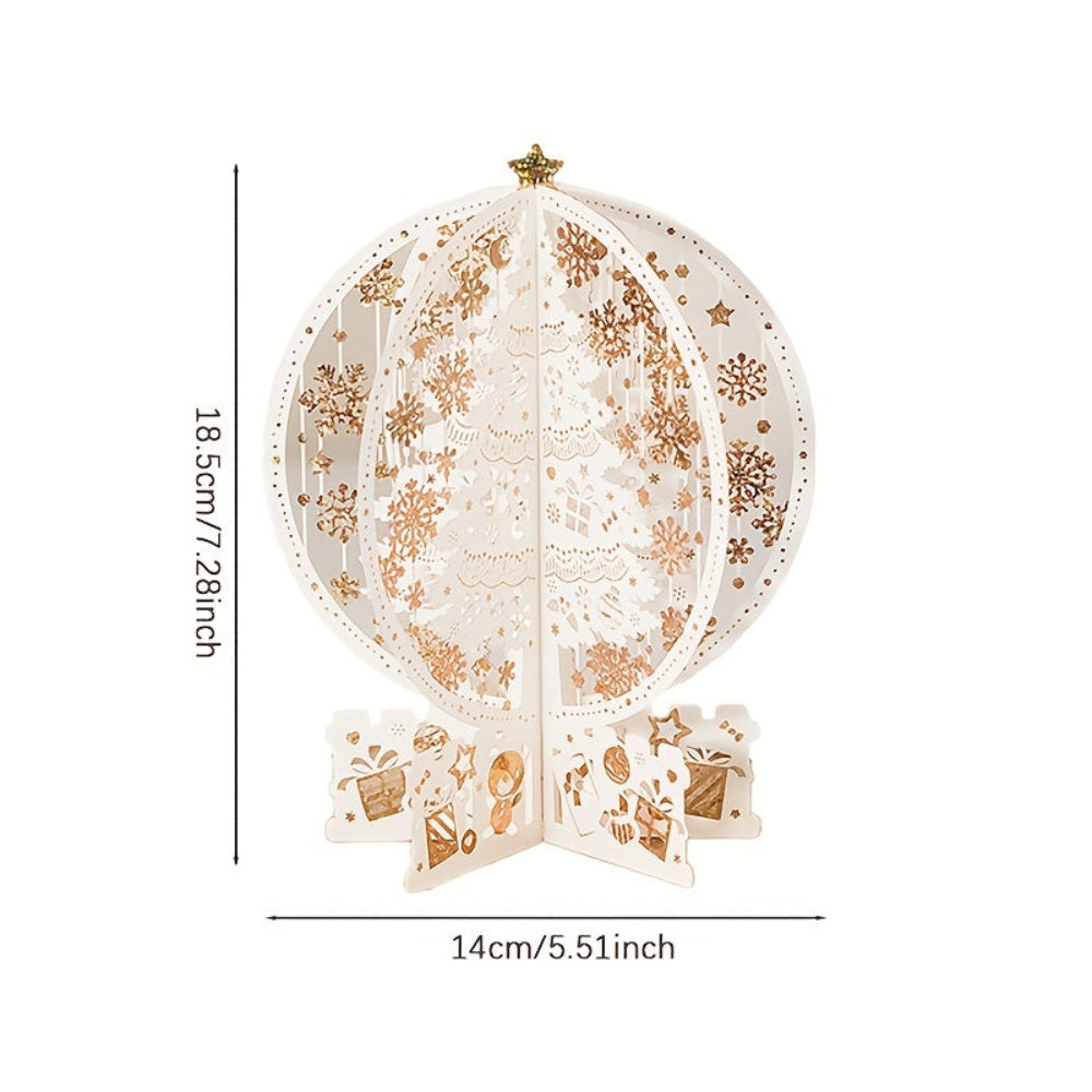 Christmas Pop-Up Card  3D Tree Display with Golden Details - Product detail 4