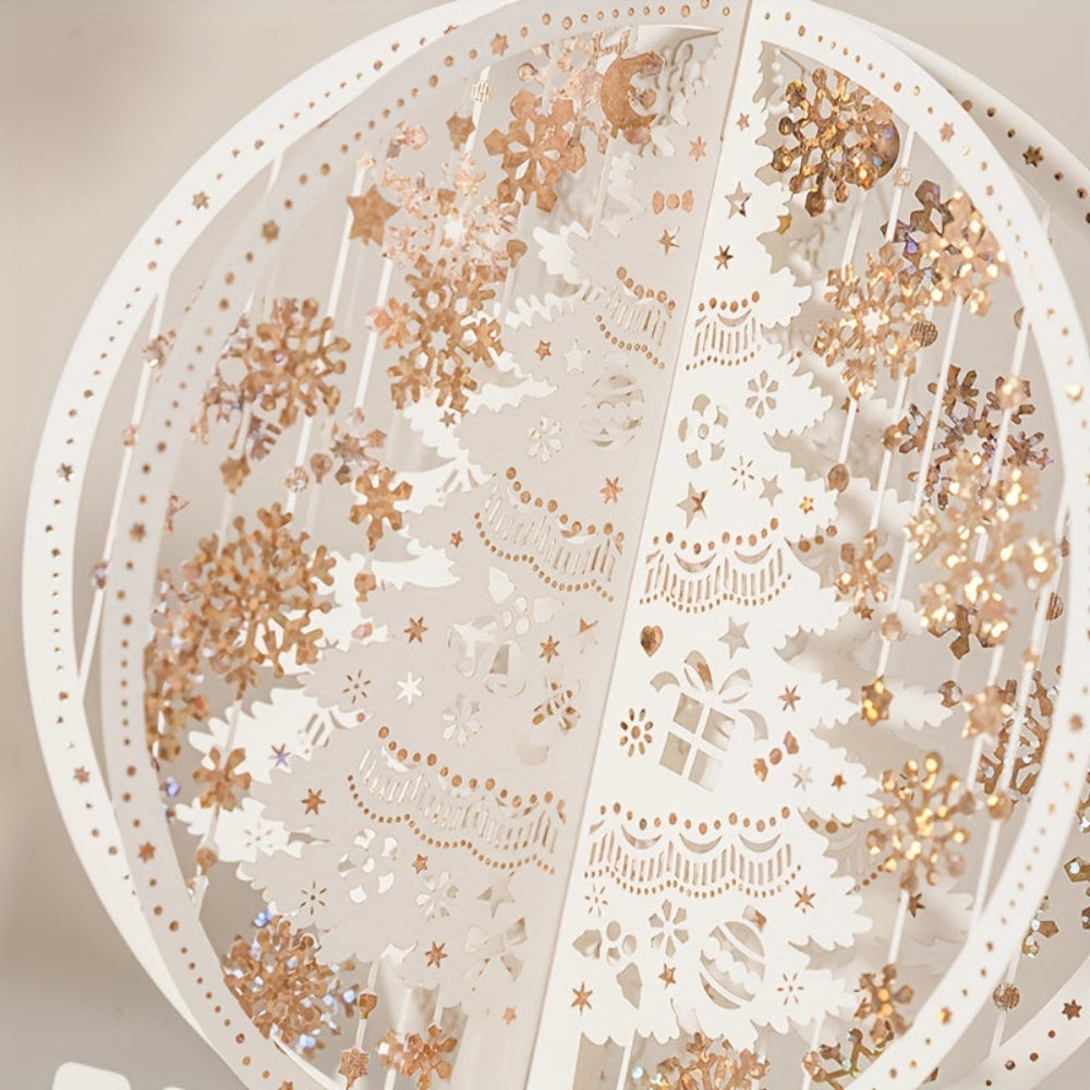 Christmas Pop-Up Card  3D Tree Display with Golden Details - Product detail 7