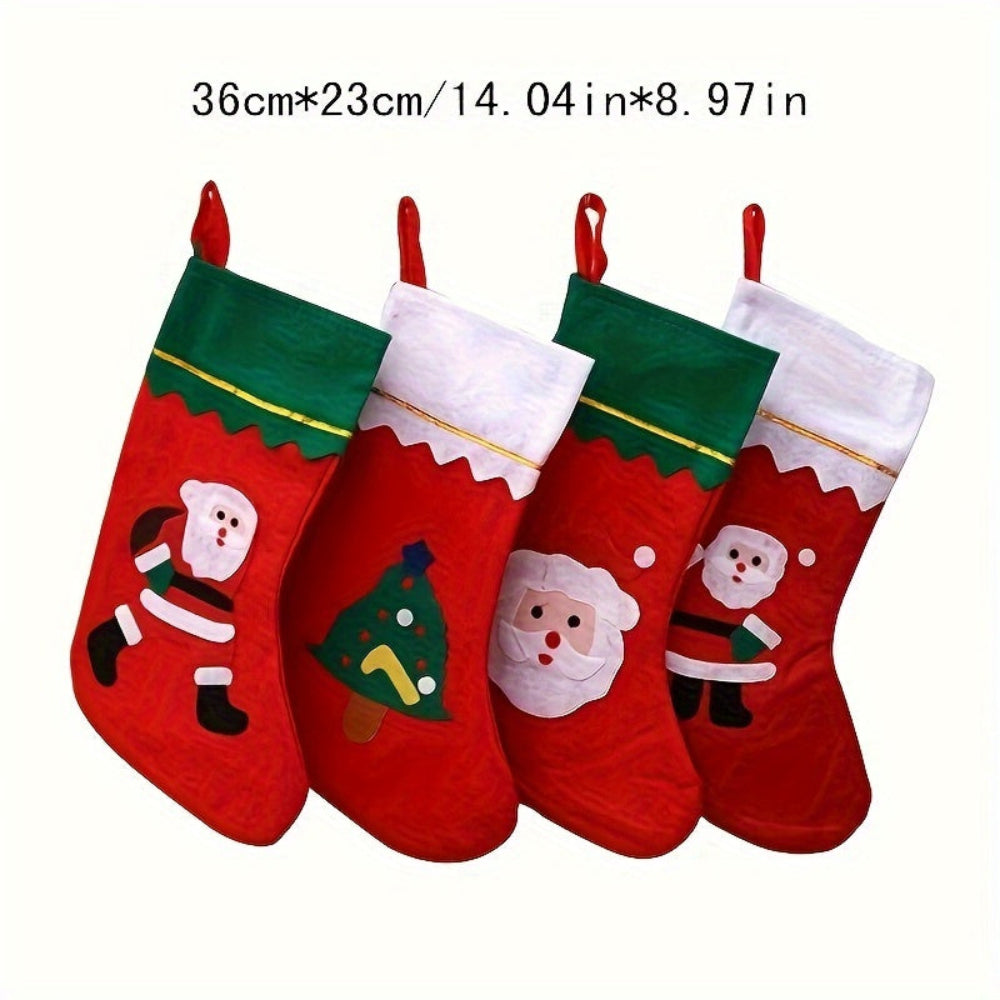 Christmas Stocking Holder Set  4 Festive Character Stockings with Cute Animal Hooks - Product detail 4