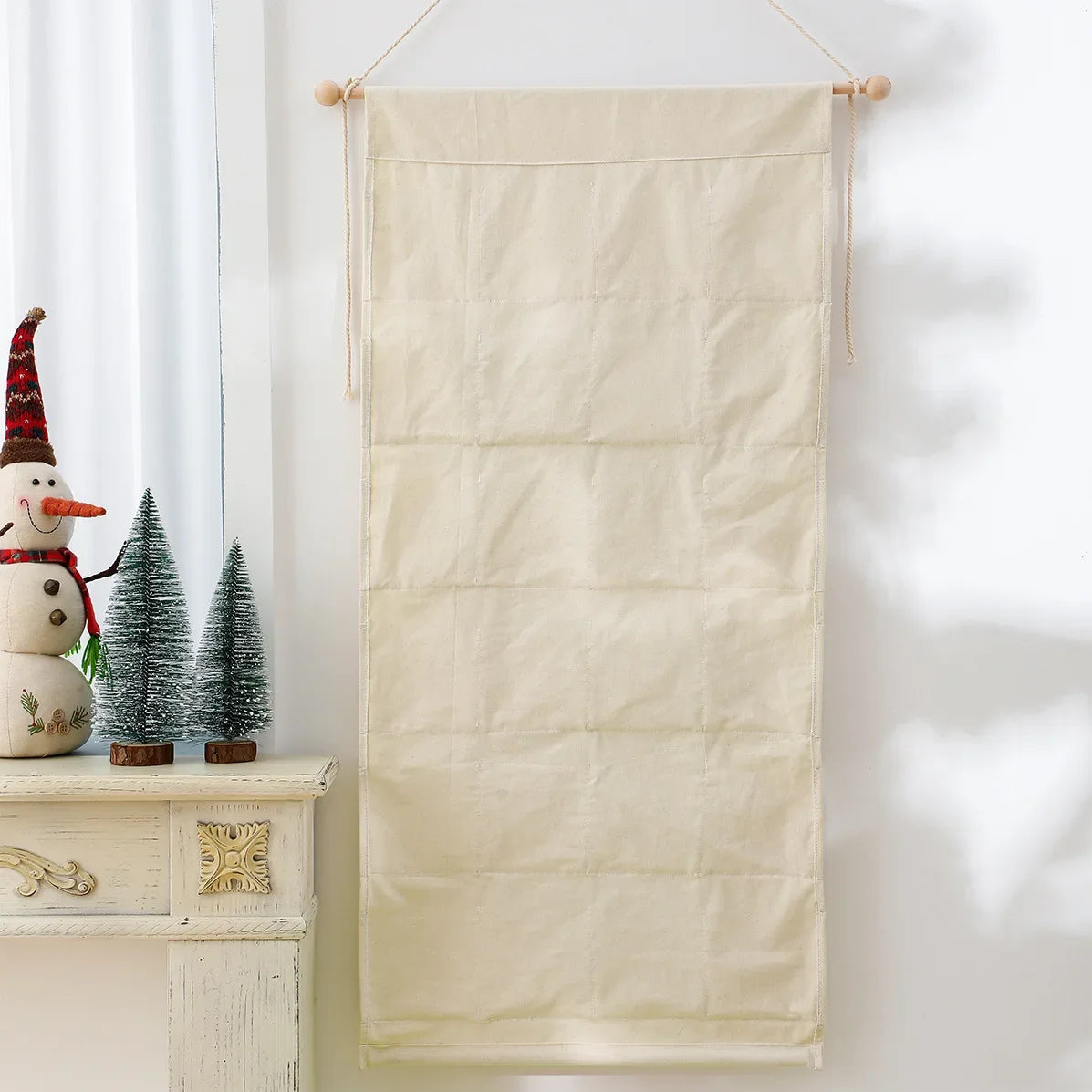 Christmas Advent Calendar  24 Canvas Pockets Hanging Wall Decoration - Product detail 5