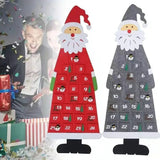Santa Claus Advent Calendar  24 Felt Pockets Christmas Countdown - Detailed view