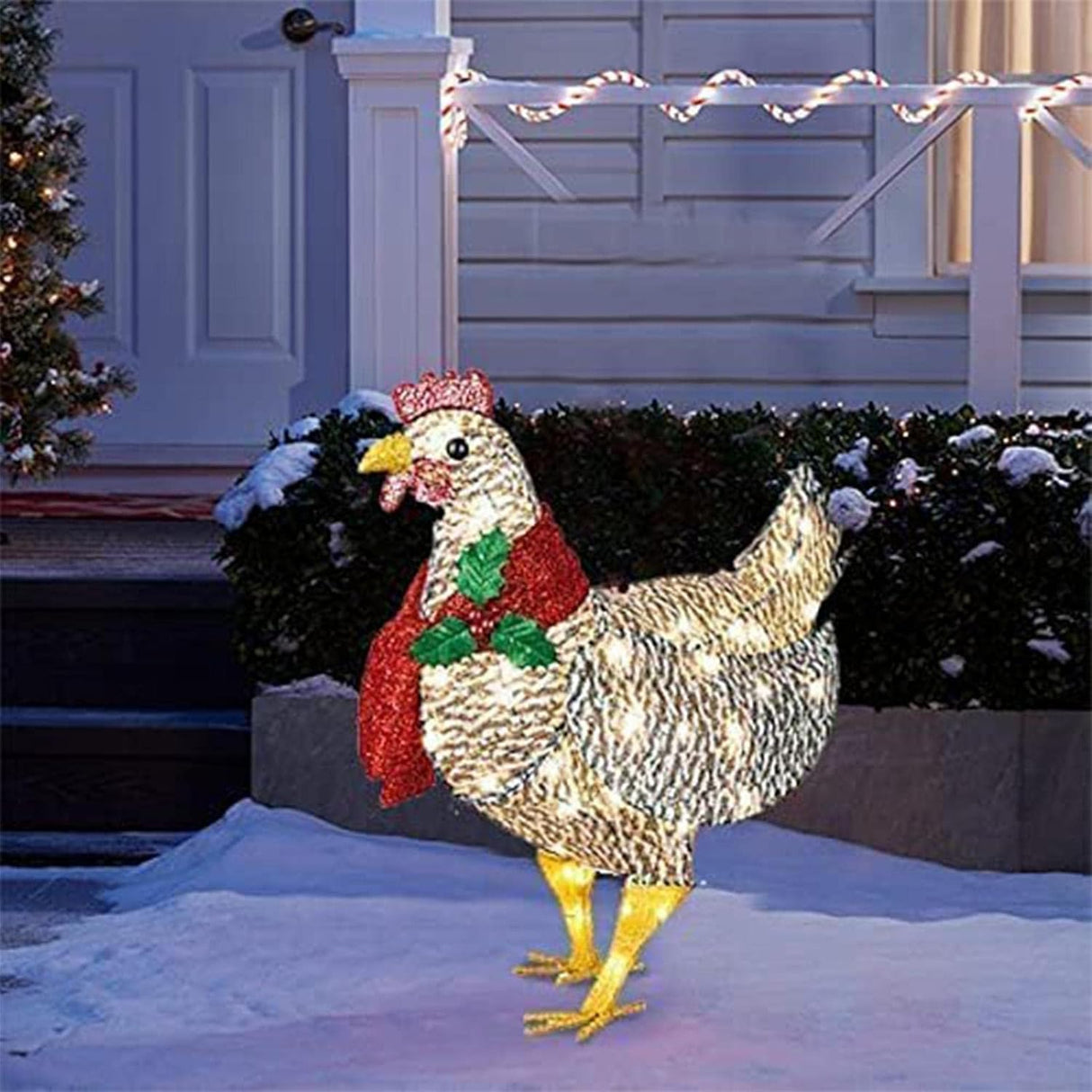 Solar Chicken Garden Light  LED Christmas Decoration with Scarf - Product example