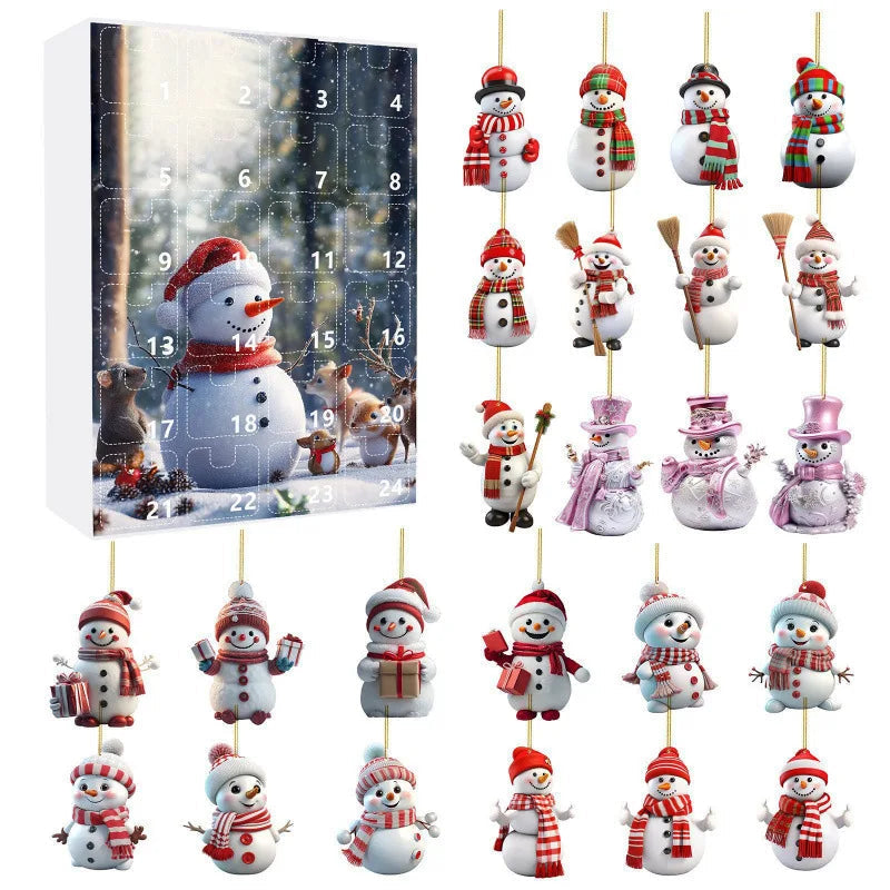 Christmas Advent Calendar  24 Snowman Ornament Surprises - Product detail 9