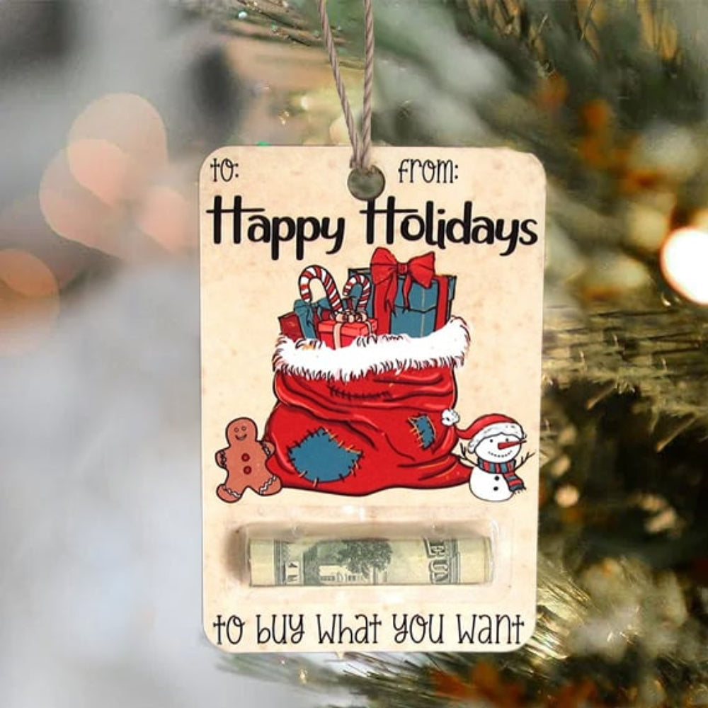 Christmas Money Holder Cards  Wooden Holiday Gift Tags - Product detail 7