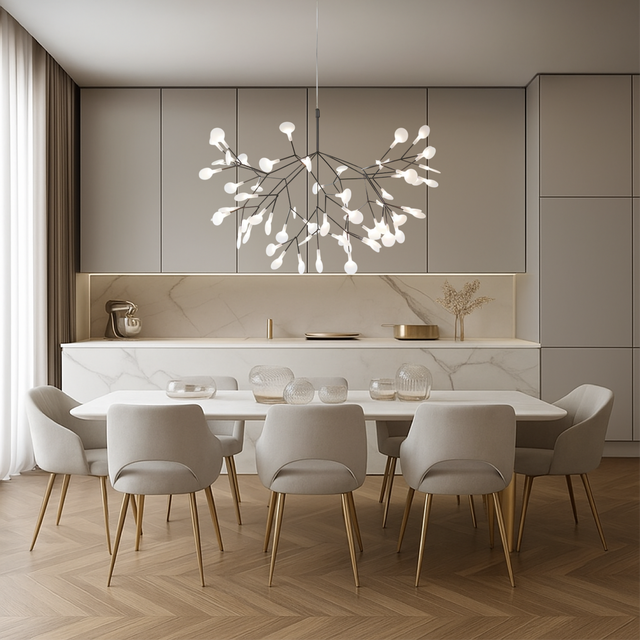 Modern Chandelier Light  Branched LED Glass Globe Design - Product showcase