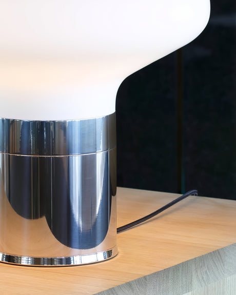 Modern Glass Table Lamp  Frosted Shade With Chrome Base - Product detail 15