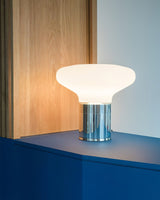 Modern Glass Table Lamp  Frosted Shade With Chrome Base - Product detail 9