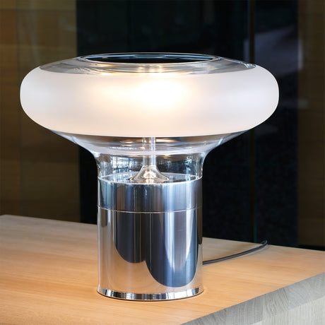 Modern Glass Table Lamp  Frosted Shade With Chrome Base - Product detail 13