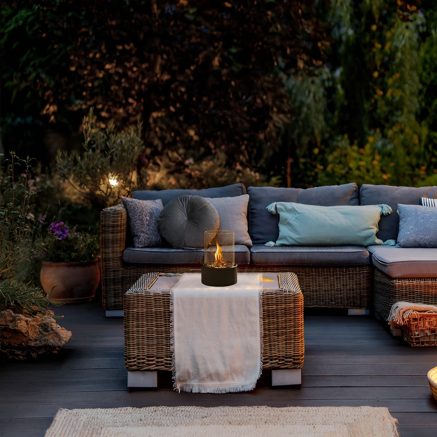 Tabletop Fireplace  Glass Cylinder Ethanol Fire Pit - Product detail 7