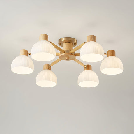 Modern Ceiling Light  Natural Wood  Glass Chandelier - Product detail 40