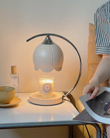 Floral Table Lamp  Pink Petal Shade With Candle Warmer - Product detail 8