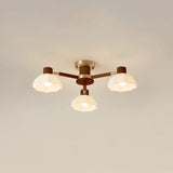 Scandinavian Ceiling Light  Wood and Glass Flower Design - Product detail 24