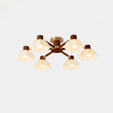 Scandinavian Ceiling Light  Wood and Glass Flower Design - Product detail 21