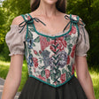 Vintage Floral Corset  Renaissance U-Back Design - Product showcase