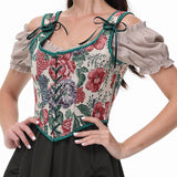 Vintage Floral Corset  Renaissance U-Back Design - Product example