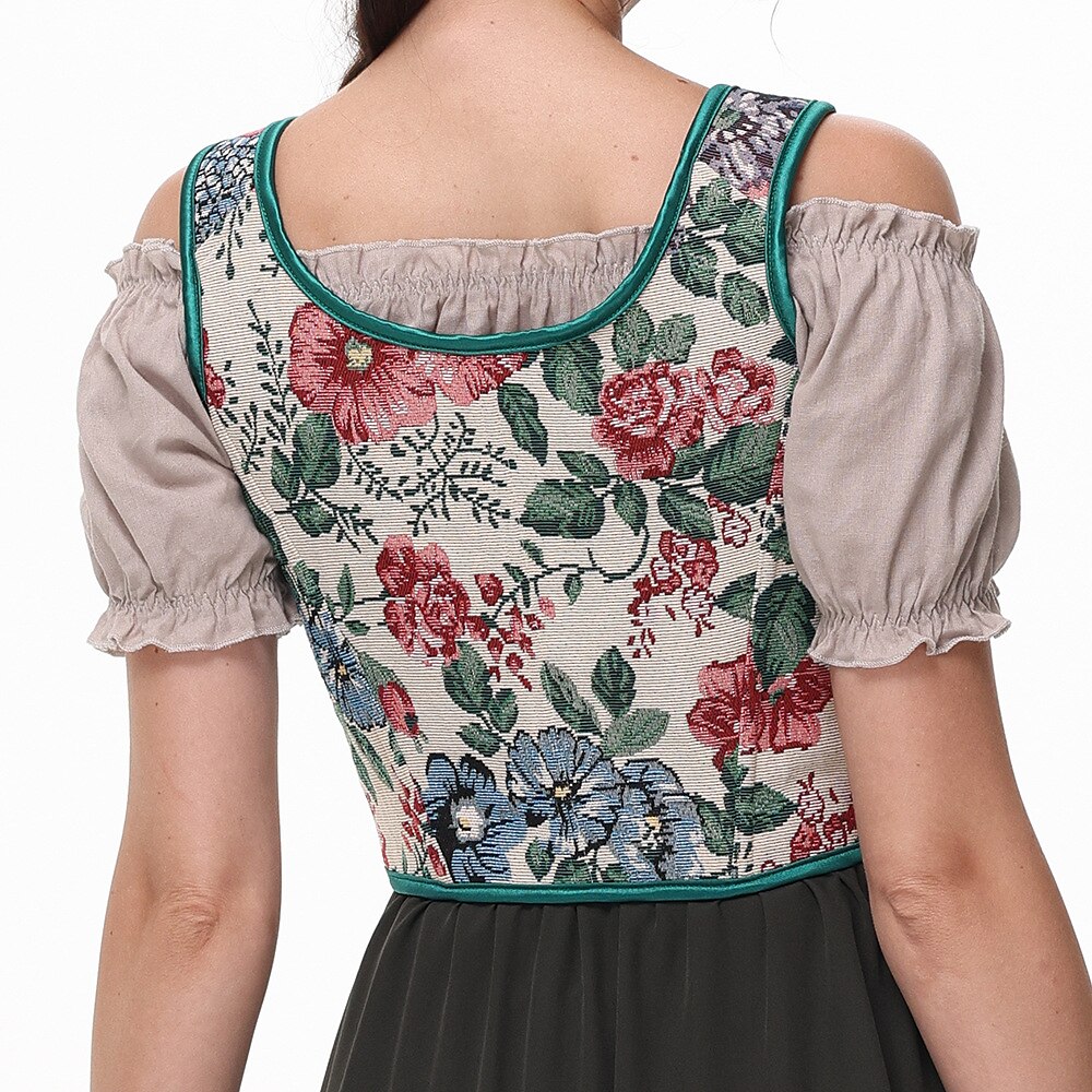 Vintage Floral Corset  Renaissance U-Back Design - Product detail 5