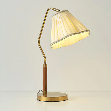 Vintage Table Lamp  Brass Base with Pleated Shade - Product detail 24