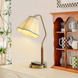 Vintage Table Lamp  Brass Base with Pleated Shade - Product detail 5
