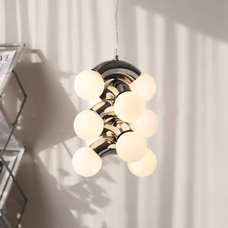 Modern Pendant Light  Bauhaus Glass Globe Cluster - Detailed view