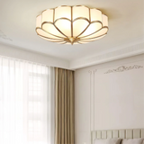 Art Deco Ceiling Light  Floral Glass Shade With Brass Trim - Product detail 5