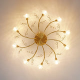 Crystal Ceiling Light  Brass Floral Branch Design - Product detail 8