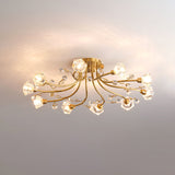 Crystal Ceiling Light  Brass Floral Branch Design - Product detail 10