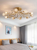 Crystal Ceiling Light  Brass Floral Branch Design - Product detail 14