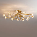 Crystal Ceiling Light  Brass Floral Branch Design - Product detail 6