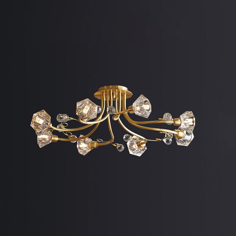 Crystal Ceiling Light  Brass Floral Branch Design - Product detail 19
