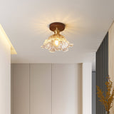 Floral Glass Ceiling Light  Petal Design Semi Flush Mount - Product example