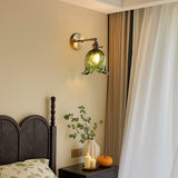 Vintage Wall Sconce  Amber Glass Flower Shade - Product detail 6
