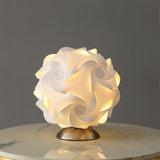 Floral Table Lamp  Sculptural Spiral Shade Design - Detailed view