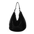 Faux Fur Hobo Bag  Black Plush Winter Design - Product showcase