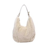 Faux Fur Hobo Bag  Black Plush Winter Design - Product detail 4