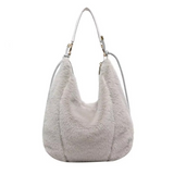 Faux Fur Hobo Bag  Black Plush Winter Design - Product detail 5