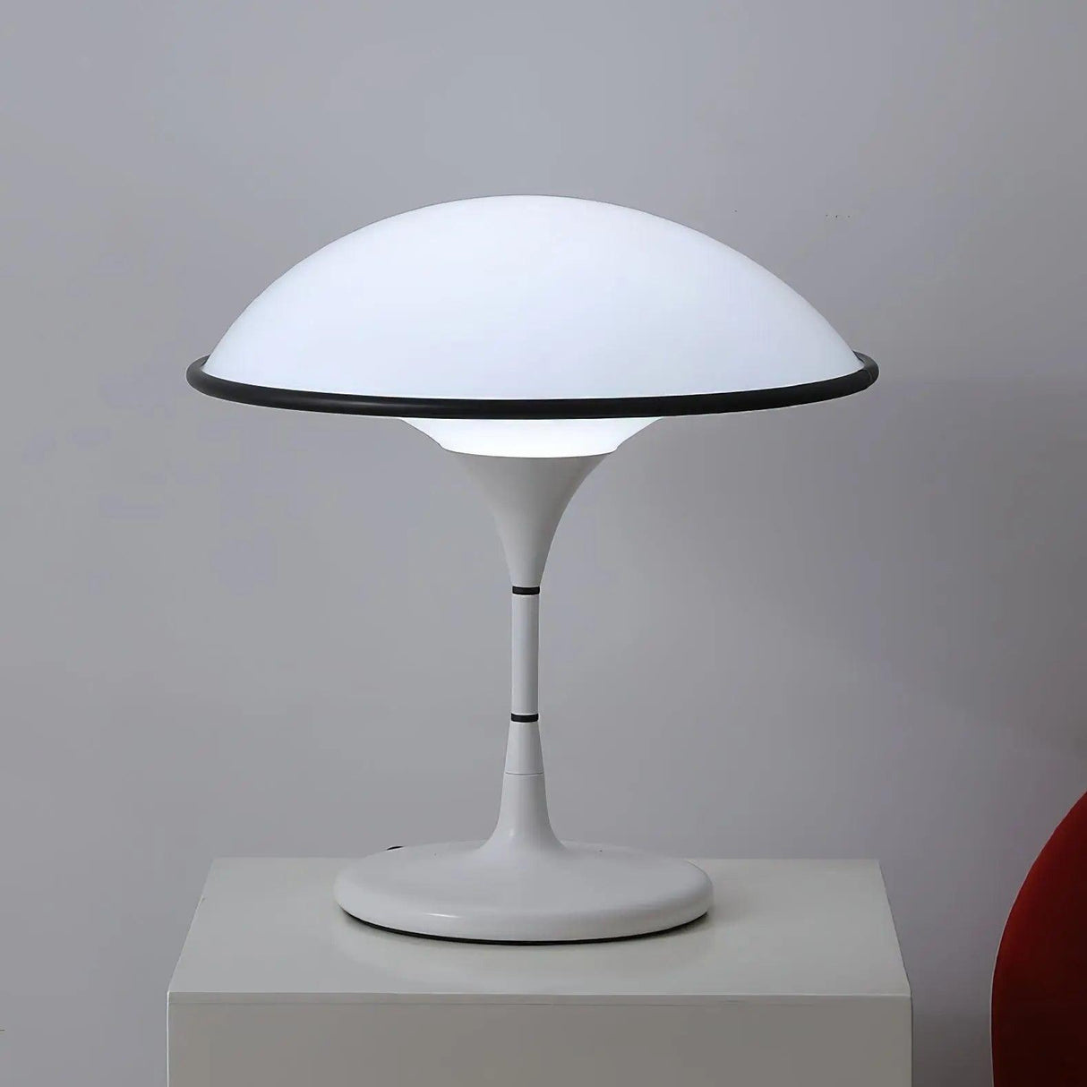 Modern Table Lamp  Dome Shade With Black Trim - Product detail 11