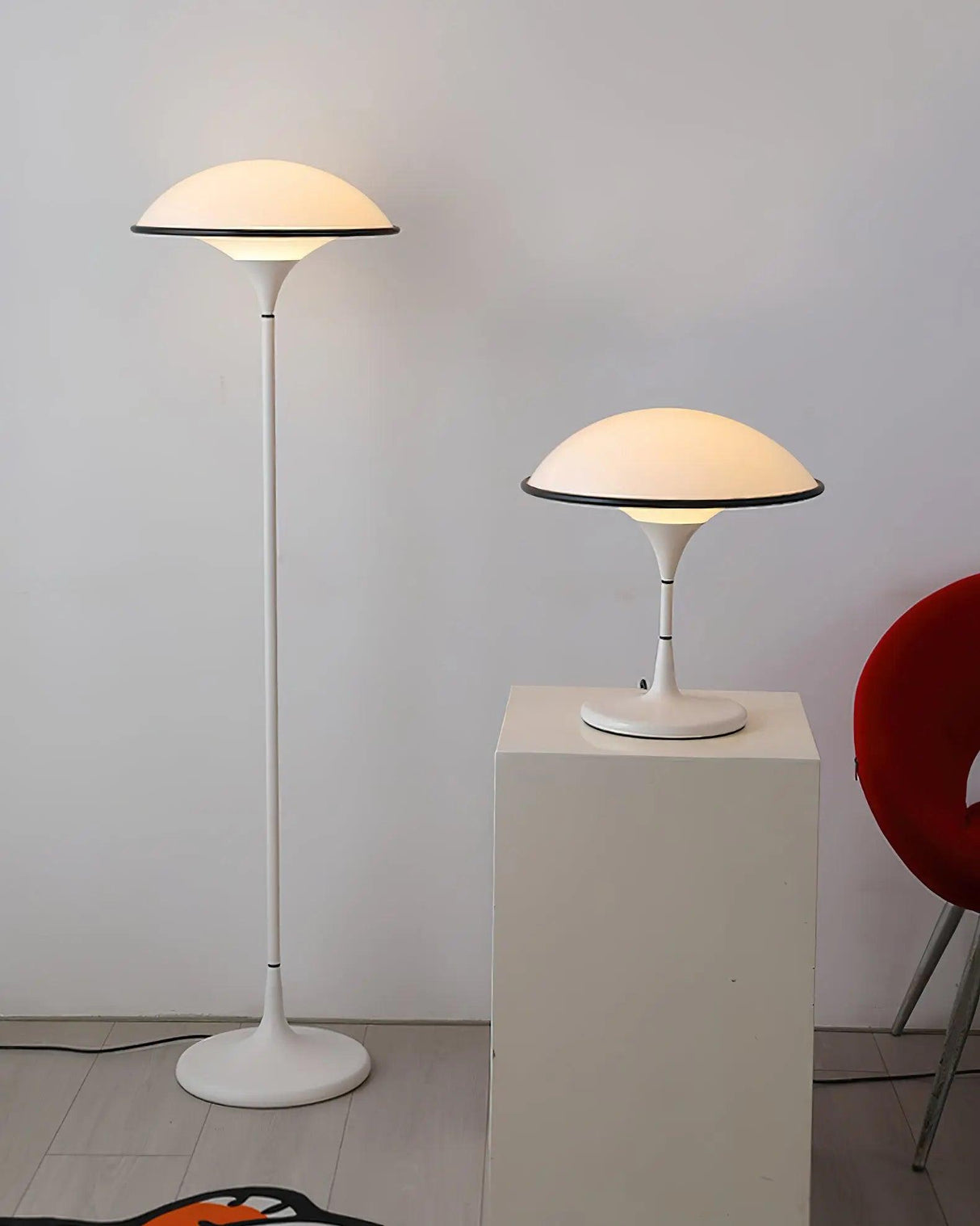 Modern Table Lamp  Dome Shade With Black Trim - Product detail 13