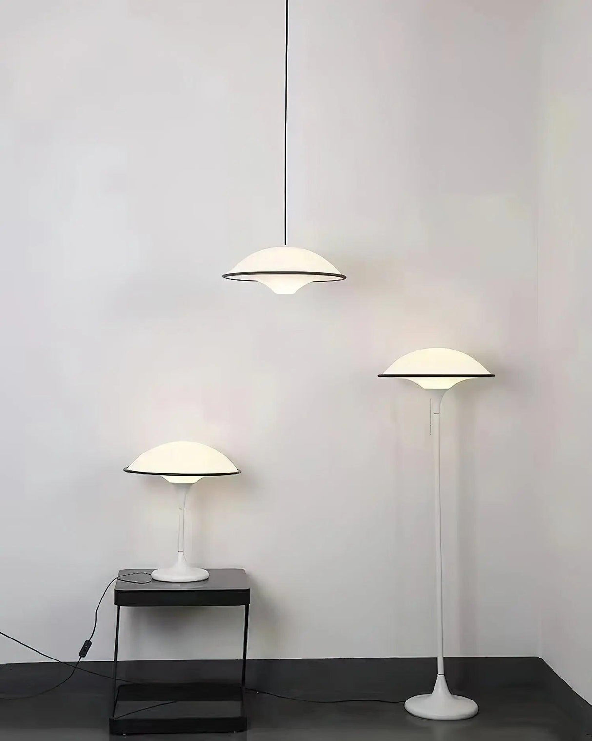 Modern Table Lamp  Dome Shade With Black Trim - Product detail 15