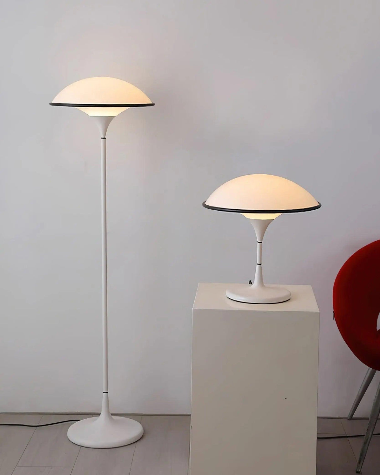 Modern Table Lamp  Dome Shade With Black Trim - Product detail 5