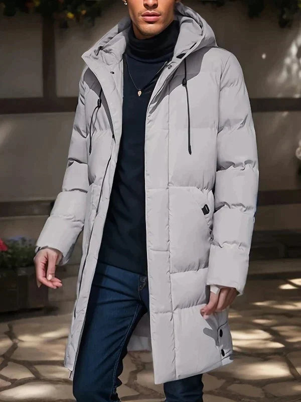 Winter Down Parka  Hooded Quilted Long Coat - Product showcase