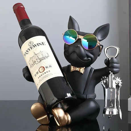 Wine Bottle Holder  French Bulldog Butler Design - Product example