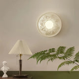 French Wall Lamp  Ornate Resin Medallion Design - Detailed view
